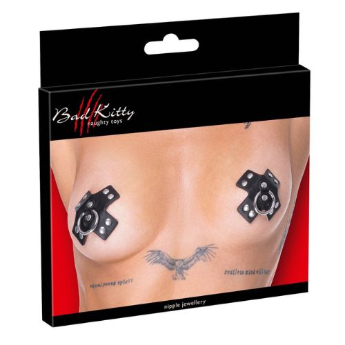 Bad Kitty Nipple Stickers SM Black Nipple Pasties from Nice 'n' Naughty