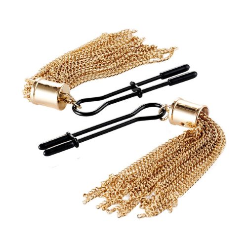Guilty Pleasure Tassel Tease Clamps Gold from Nice 'n' Naughty