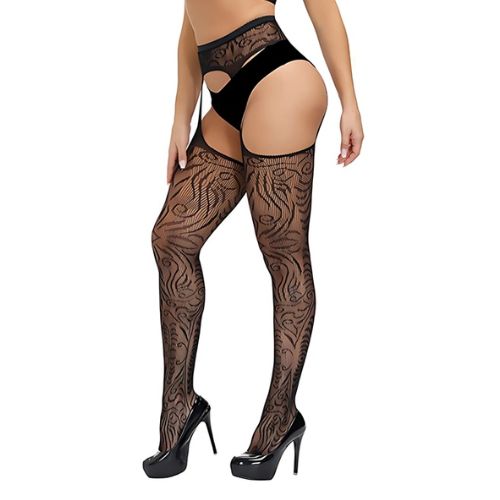 Lace by LJ Plus Size Suspender Pantyhose from Nice 'n' Naughty