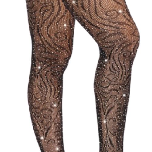 Lace by LJ Plus Size Suspender Pantyhose with Rhinestones from Nice 'n' Naughty