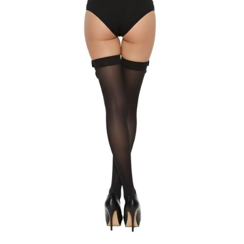 Lace by LJ Thigh High Stockings with Bow Black from Nice 'n' Naughty