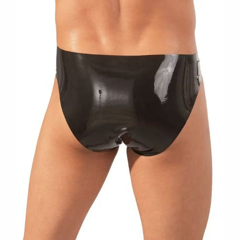 Late X Men's Latex Hole Brief Black from Nice 'n' Naughty