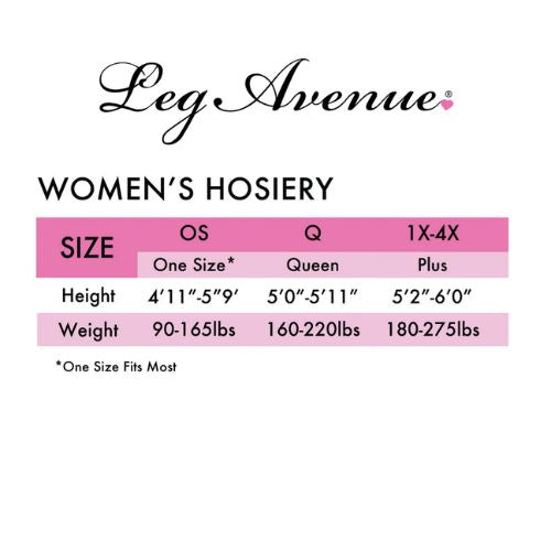 Leg Avenue Women's Hosiery Size Guide from Nice 'n' Naughty