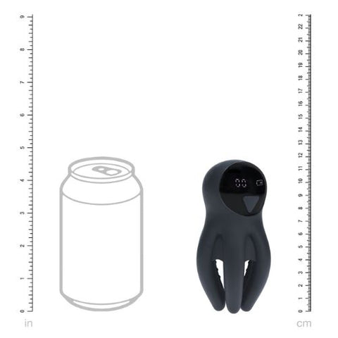 Levelz Digital Vibrating Silicone Penis Head Stimulator with Tentacles Black from Nice 'n' Naughty