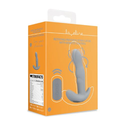Loveline Rotating Prostate Stimulator w Remote Gotham Grey from Nice 'n' Naughty