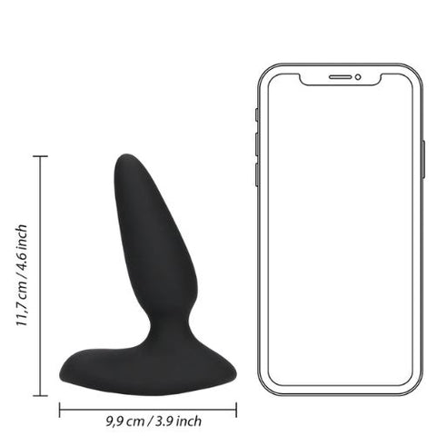 Loveline Smooth Vibrating Anal Plug w Remote Black Silicone from Nice 'n' Naughty