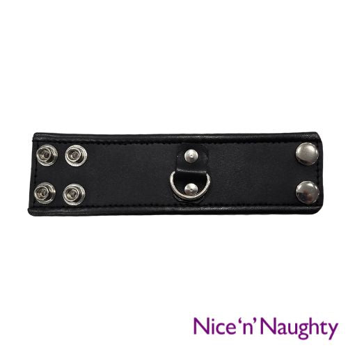 Nice ‘n’ Naughty Leather Ball Stretcher w D Ring Black from Nice 'n' Naughty
