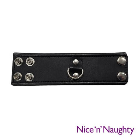 Nice ‘n’ Naughty Leather Ball Stretcher w D Ring Black from Nice 'n' Naughty