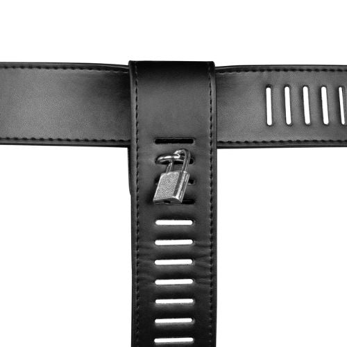 Ouch! Female Chastity Belt w Leg Restraint Black from Nice 'n' Naughty