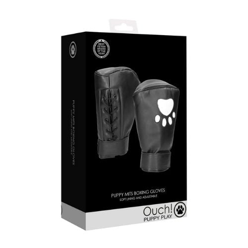 Ouch! Puppy Mittens Neoprene Mittens Boxing Gloves Black from Nice 'n' Naughty