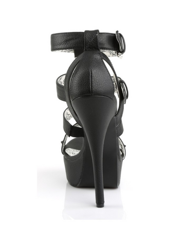 Pleaser Teeze Platform Strappy Sandal Black PU from Nice 'n' Naughty