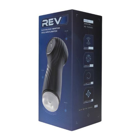 Rev Sucking & Vibrating Male Masturbator Black from Nice 'n' Naughty
