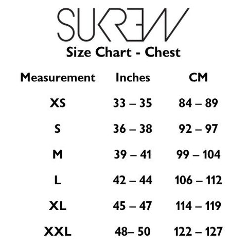 Sukrew Size Chart - Chest from Nice 'n' Naughty