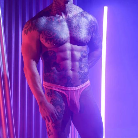 Sukrew Underground  Sheer Low-Rise Thong Electric Pink from Nice 'n' Naughty