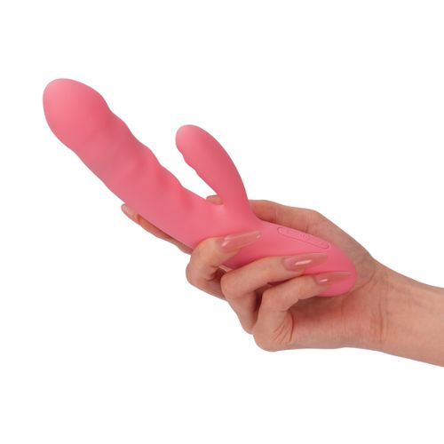 Svakom Avery Thrusting Vibrator with Clitoral Stimulator Pink from Nice  'n' Naughty