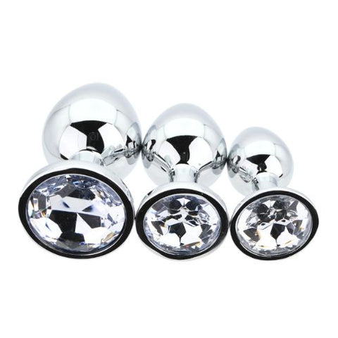 Toosh Metal Butt Plug Set Silver Set of 3 from Nice 'n' Naughty