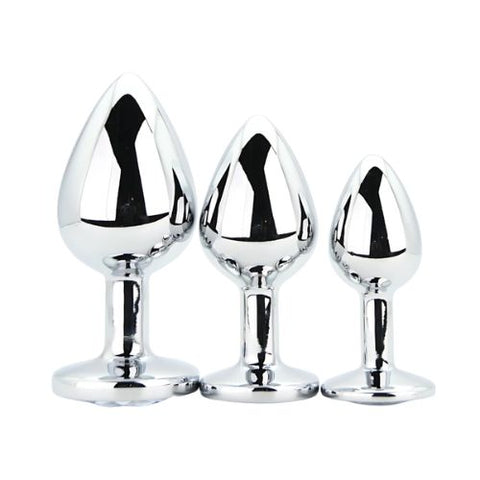 Toosh Metal Butt Plug Set Silver Set of 3 from Nice 'n' Naughty