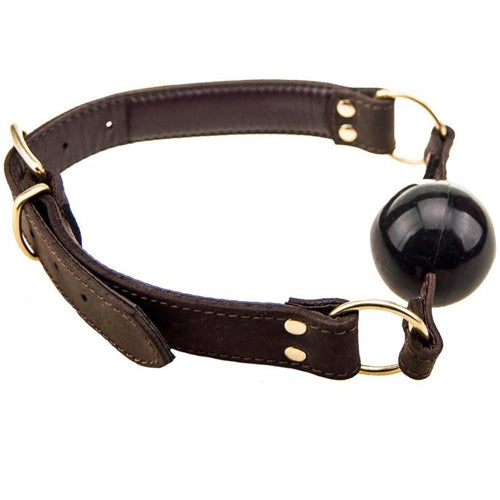 Bound Nubuck Leather Solid Ball Gag