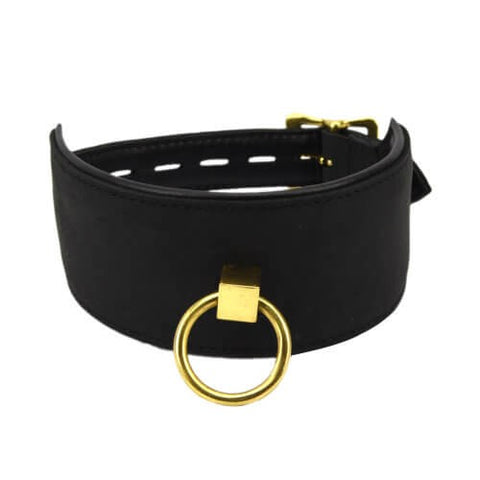 Bound Noir Leather Collar with O Ring